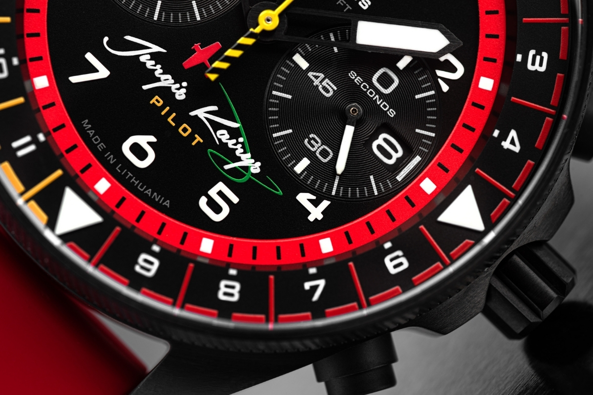 Vostok Europe Jurgis Kairys Unlimited Aerobatics Chronograph Limited Edition tarcza