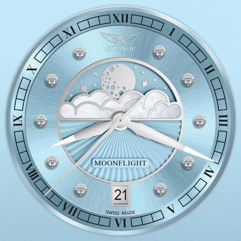 Aviator V.1.33.2.380.5 - Diamentowe indeksy godzinowe