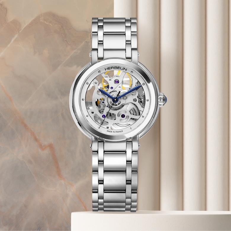 Herbelin 1630BSQ12 - Kolekcja Galet Automatic Skeleton