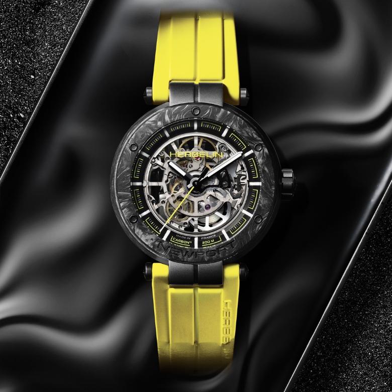 Herbelin 1888SQCTN14CY - Limitowana kolekcja Newport Carbon Skeleton Titanium Automatic