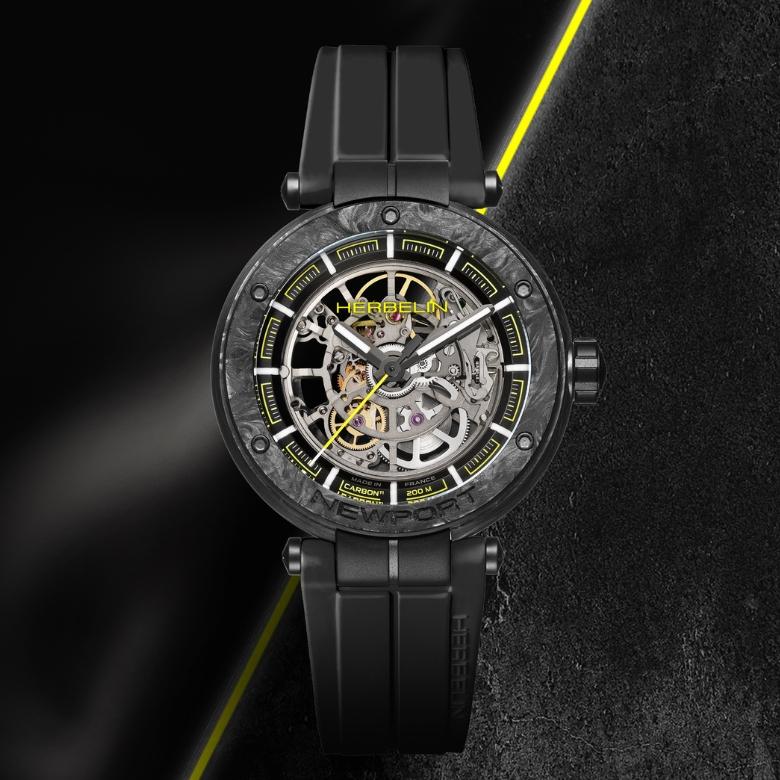 Herbelin 1888SQCTN14CA - Limitowana kolekcja Newport Carbon Skeleton Titanium Automatic