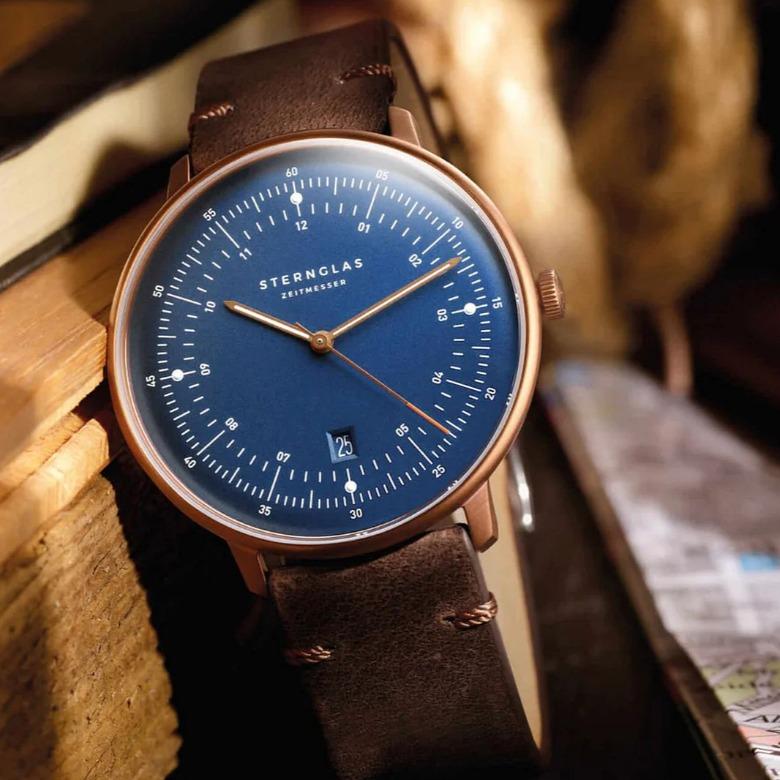 Zegarek męski Sternglas Hamburg Dark Blue Bronze S01-HH27-VI17