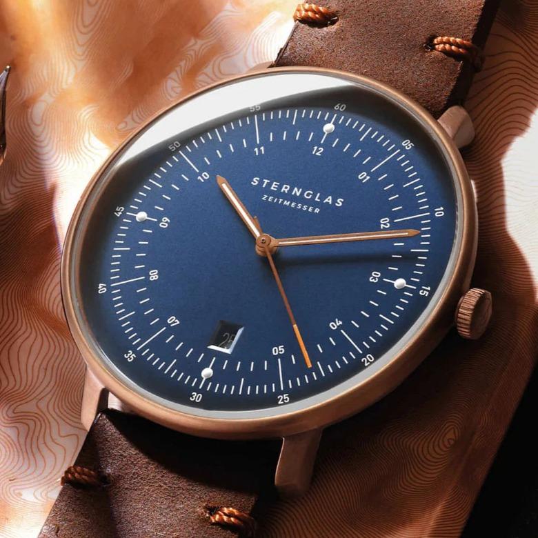 Zegarek męski Sternglas Hamburg Dark Blue Bronze S01-HH27-VI17