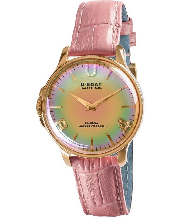 Zegarek damski U-BOAT Rainbow 38 Pink IP Gold