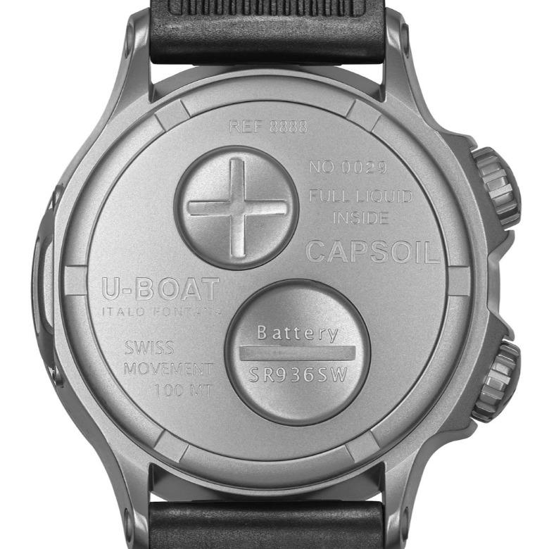 Zegarek męski U-BOAT Capsoil Doppiotempo SS 8888-B