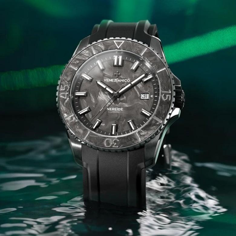 Tarcza zegarka Venezianico Nereide Carbonio