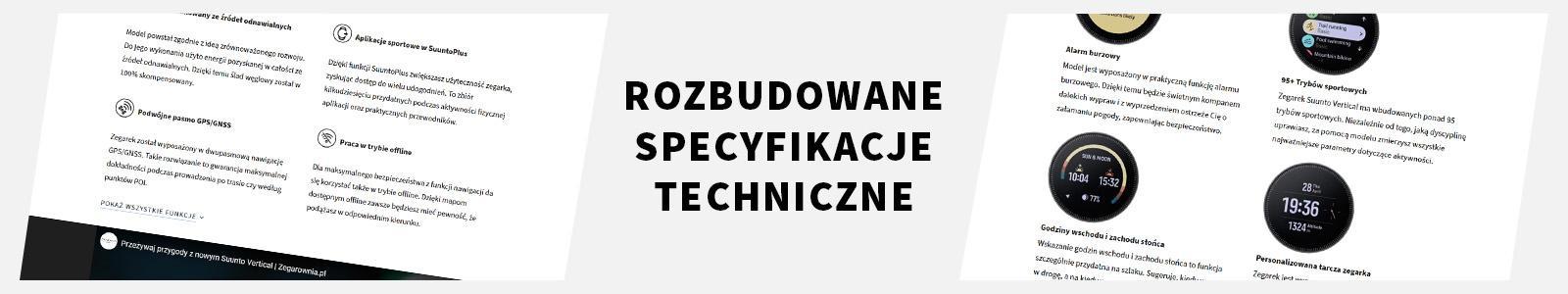 Rozbudowane specyfikacje techniczne zegarków i smartwatchy